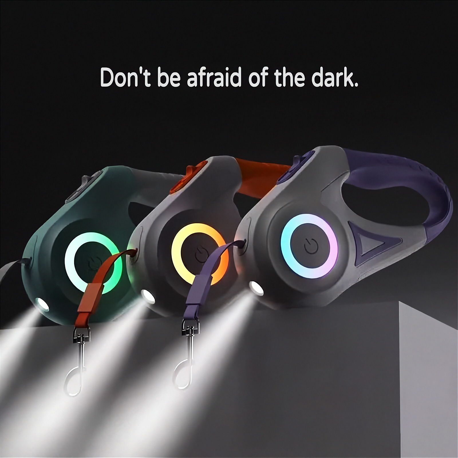 LED Retractable Dog Leash with Light – 3M/5M Reflective Pet Leash