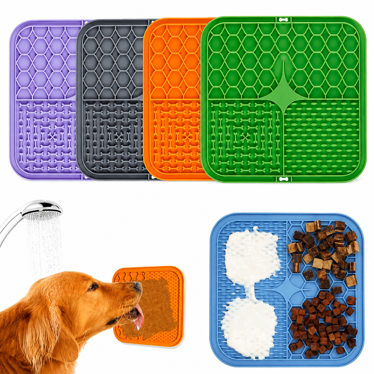 Pet Lick Mat – Silicone Slow Feeder & Bathing Distraction Mat