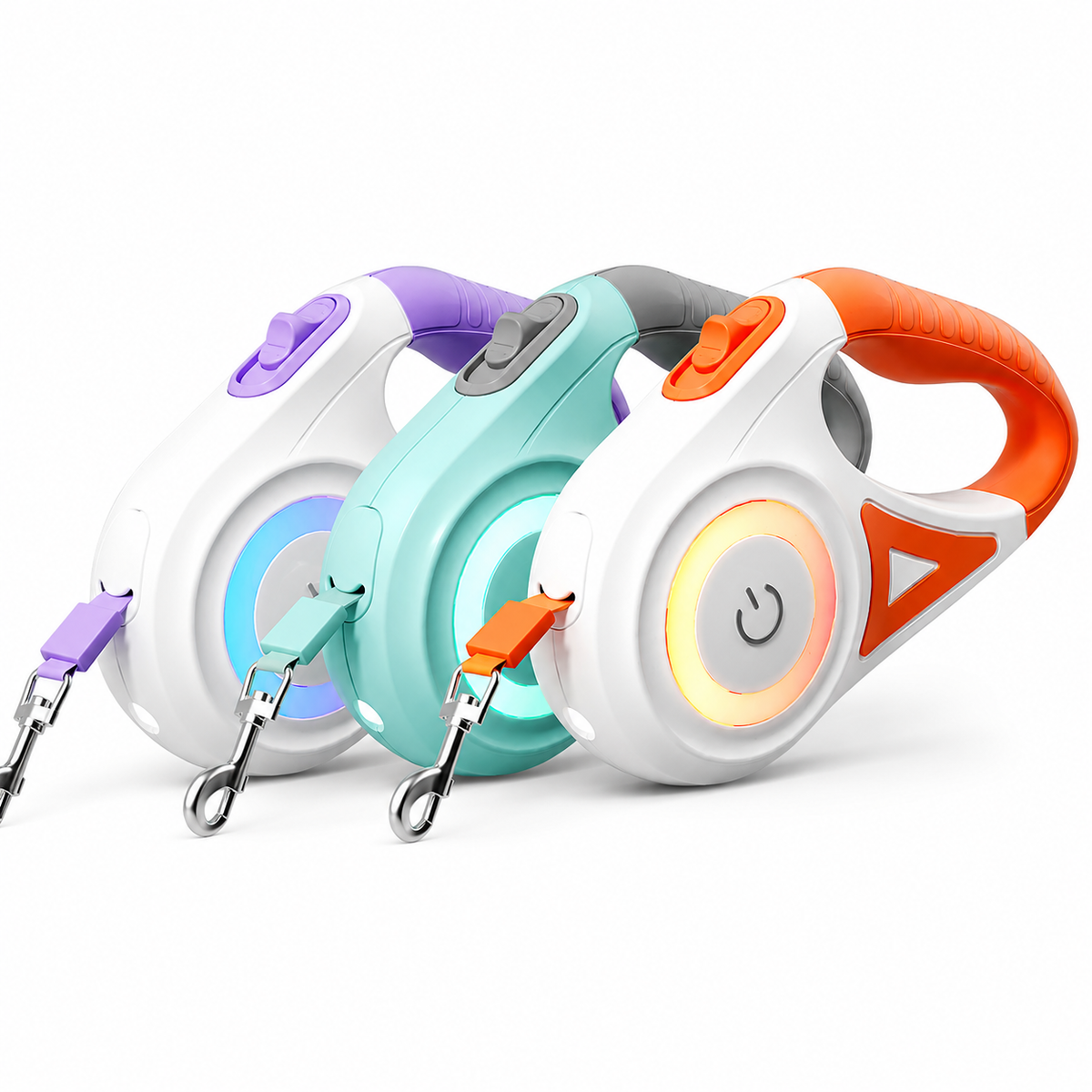 LED Retractable Dog Leash with Light – 3M/5M Reflective Pet Leash