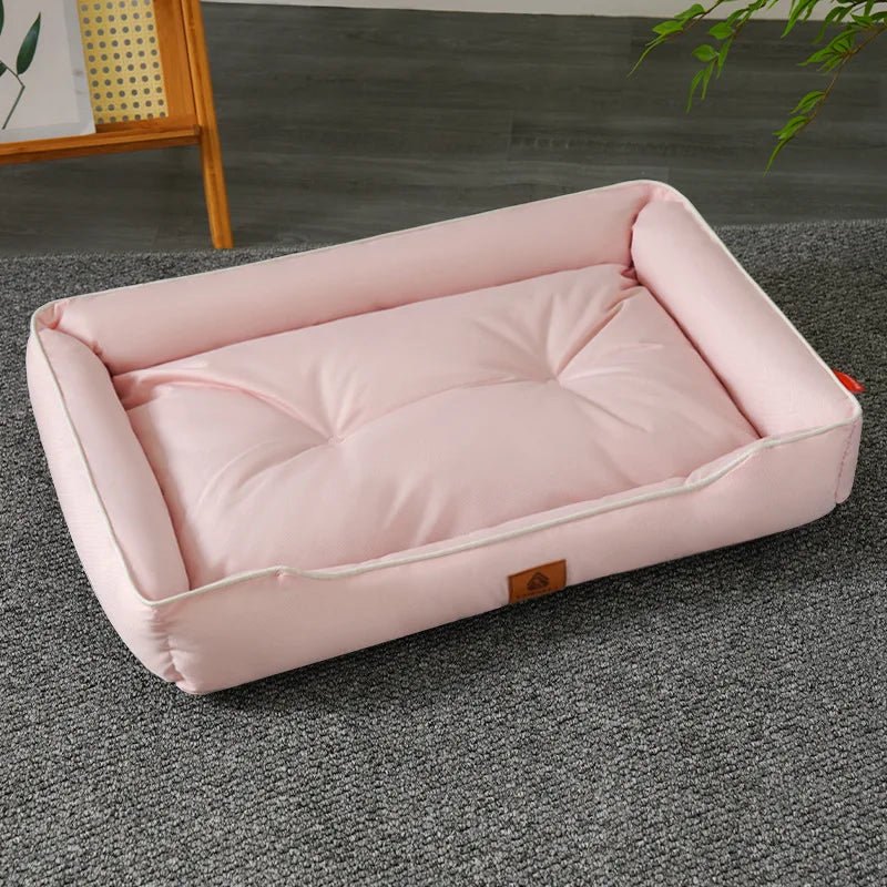 Cozy Corduroy Bolster Pet Bed for Dogs & Cats