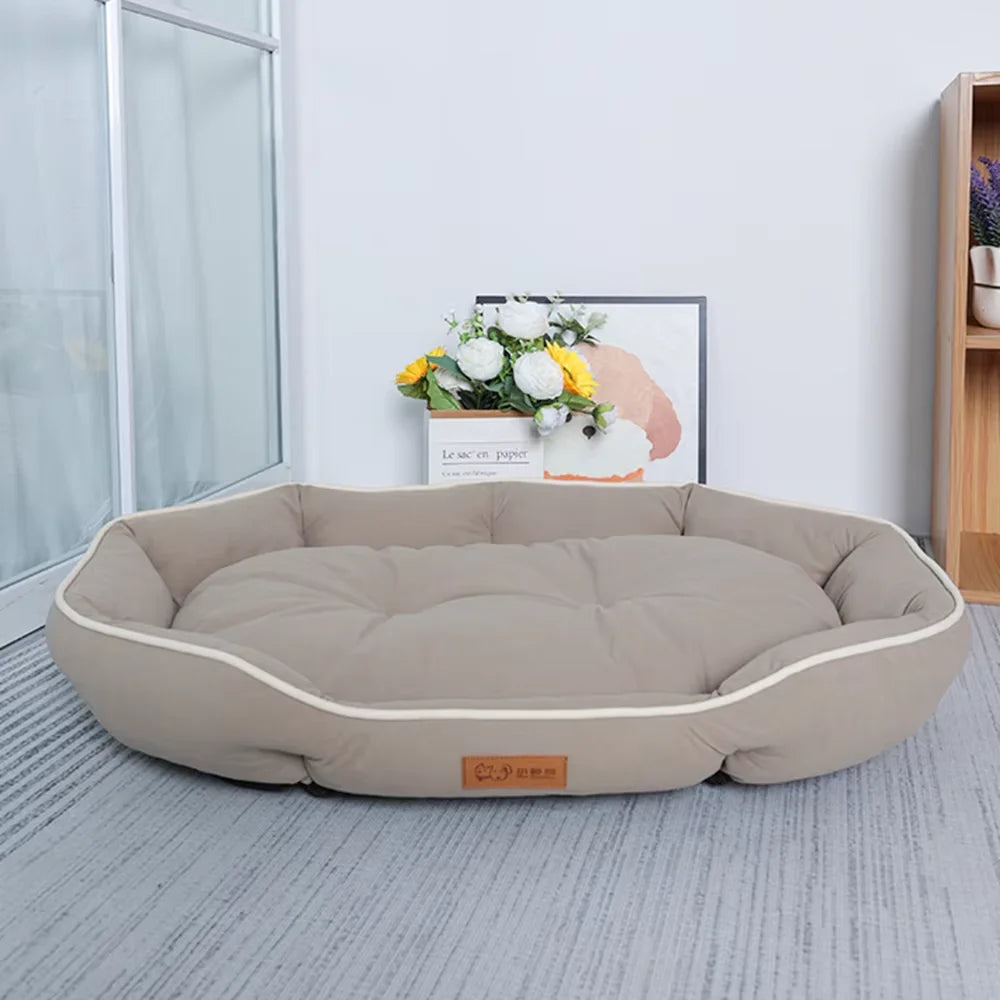 Cozy Corduroy Bolster Pet Bed for Dogs & Cats