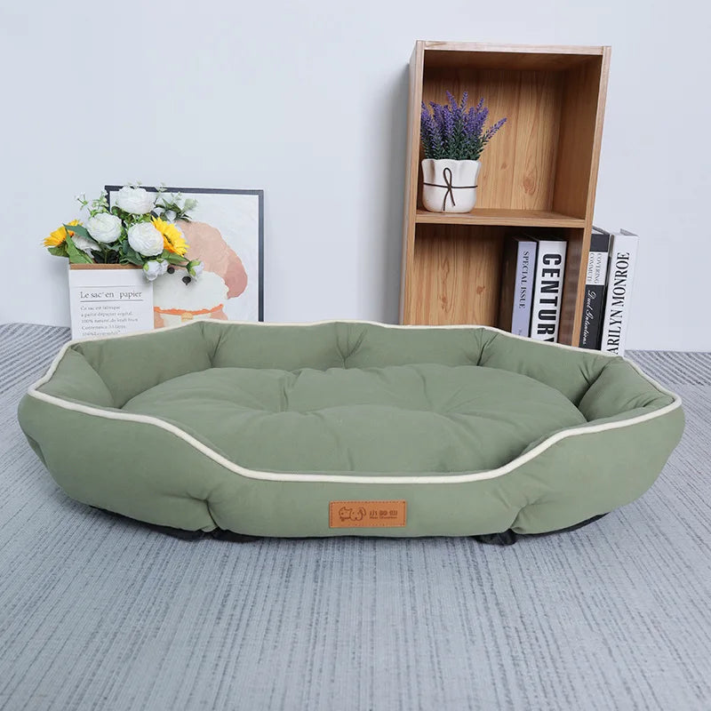 Cozy Corduroy Bolster Pet Bed for Dogs & Cats