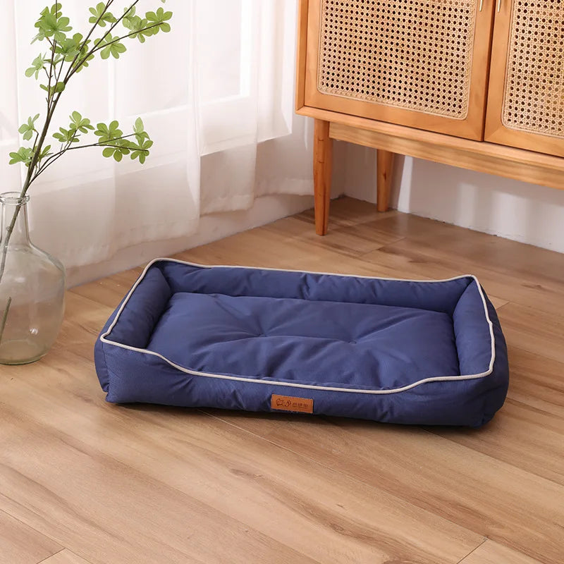 Cozy Corduroy Bolster Pet Bed for Dogs & Cats