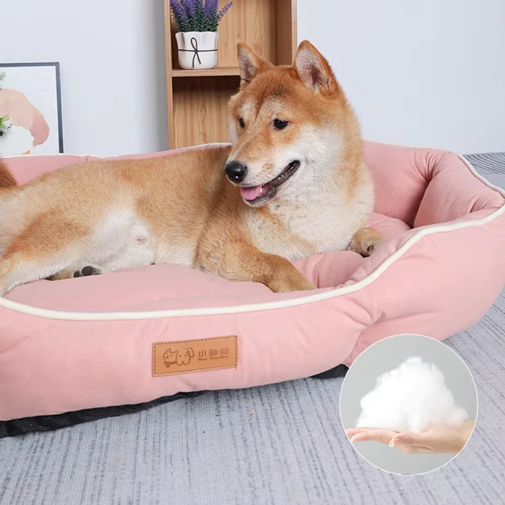 Cozy Corduroy Bolster Pet Bed for Dogs & Cats