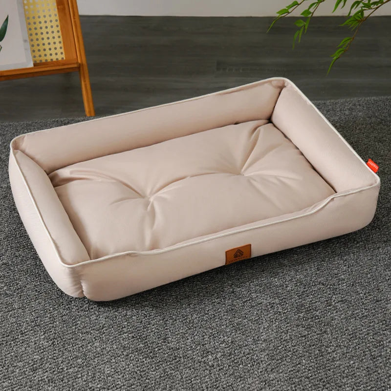 Cozy Corduroy Bolster Pet Bed for Dogs & Cats