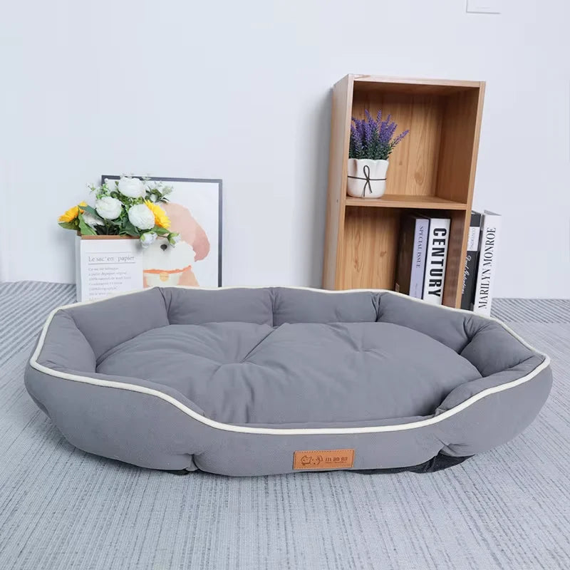 Cozy Corduroy Bolster Pet Bed for Dogs & Cats