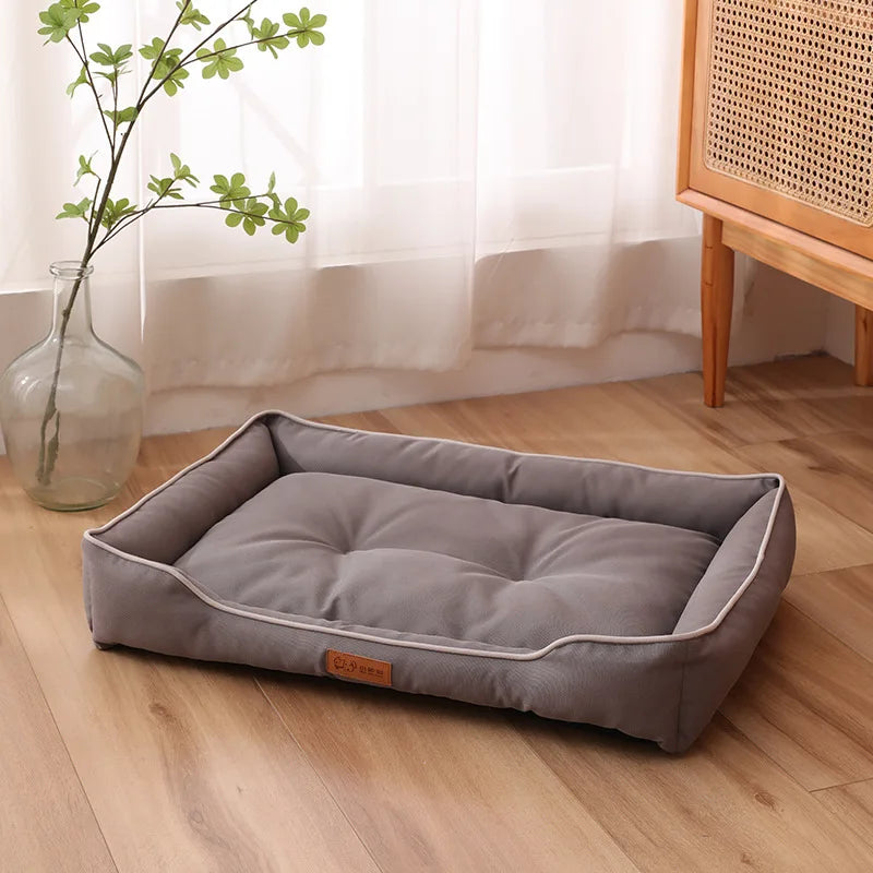 Cozy Corduroy Bolster Pet Bed for Dogs & Cats