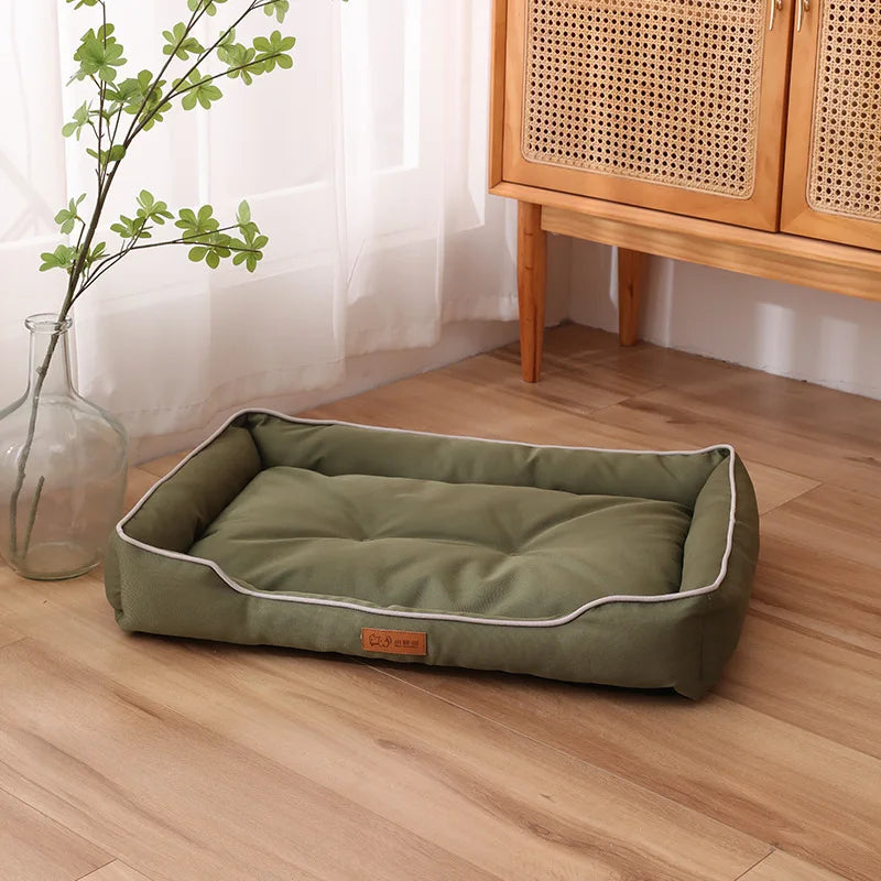 Cozy Corduroy Bolster Pet Bed for Dogs & Cats