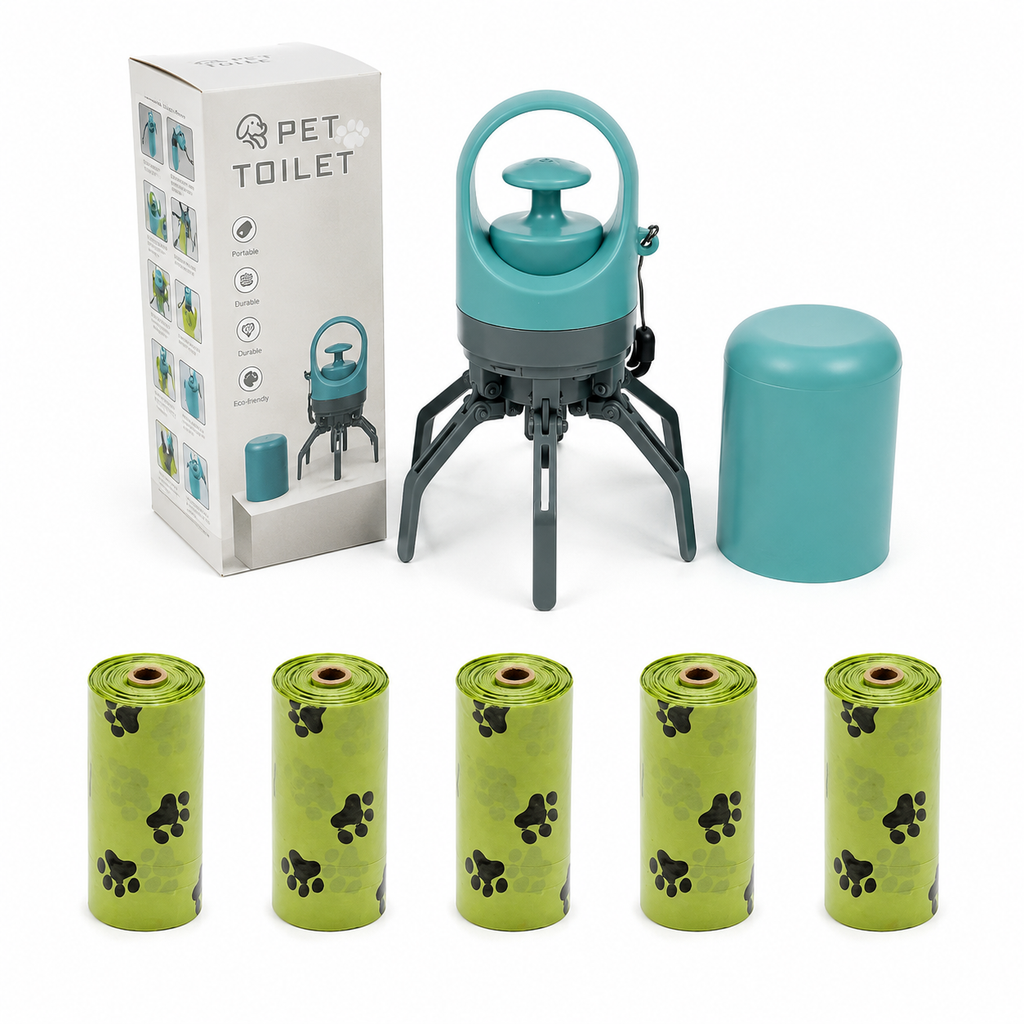 Dog Pooper Scooper with Refill Bags – Long Handle Waste Picker for Easy Pet Cleanup