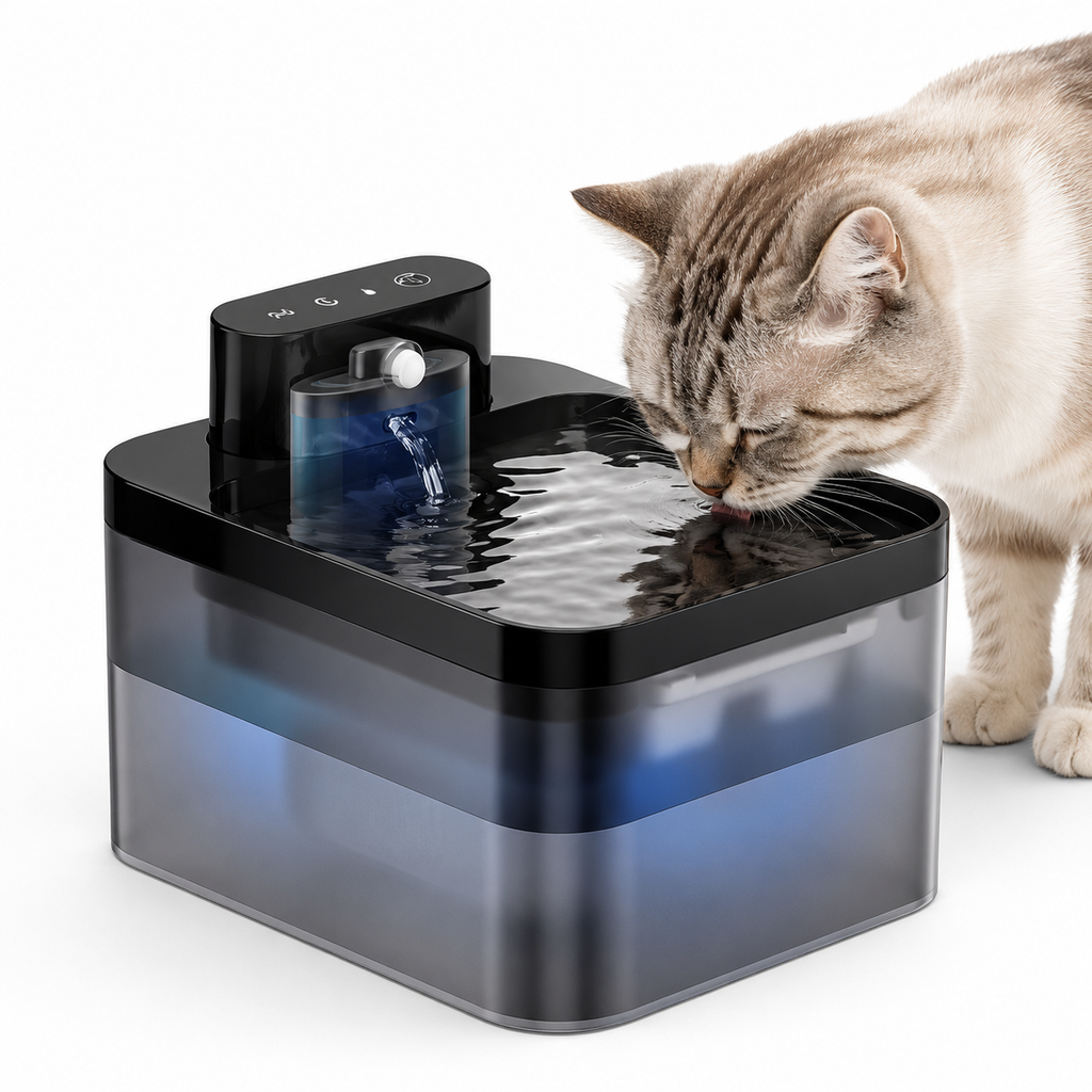 2.2L Smart Pet Water Fountain – Wireless Rechargeable Cat & Dog Water Dispenser