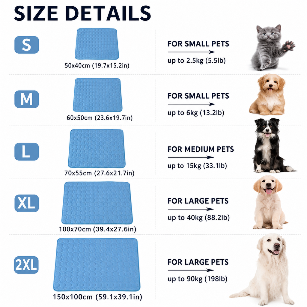Dog Cooling Mat – Self-Cooling Pet Bed for Dogs & Cats | Soft, Durable & Washable