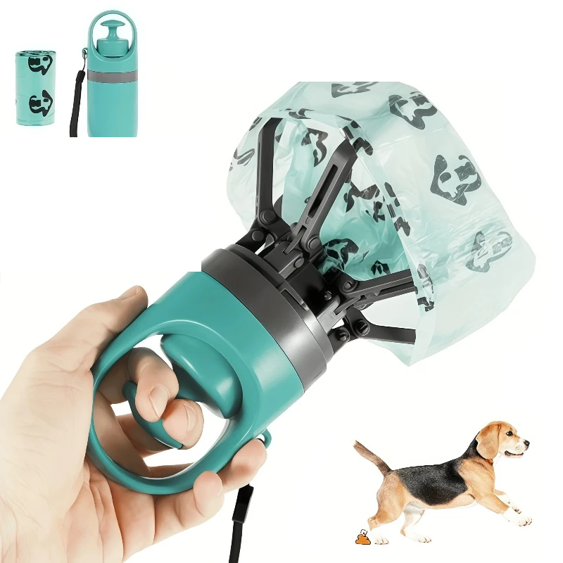 Dog Pooper Scooper with Refill Bags – Long Handle Waste Picker for Easy Pet Cleanup